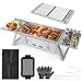 E EASTSTORM Small Portable Charcoal BBQ Grill, Foldable Tabletop Barbecue with 3-Level Heat Control in 304 Stainless Steel for Camping, Picnic & Outdoor Cooking
