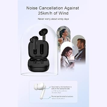 Qcy T13 Anc 4 Microphone Bluetooth 5.3 Wireless Headset White Active Noise Canceling