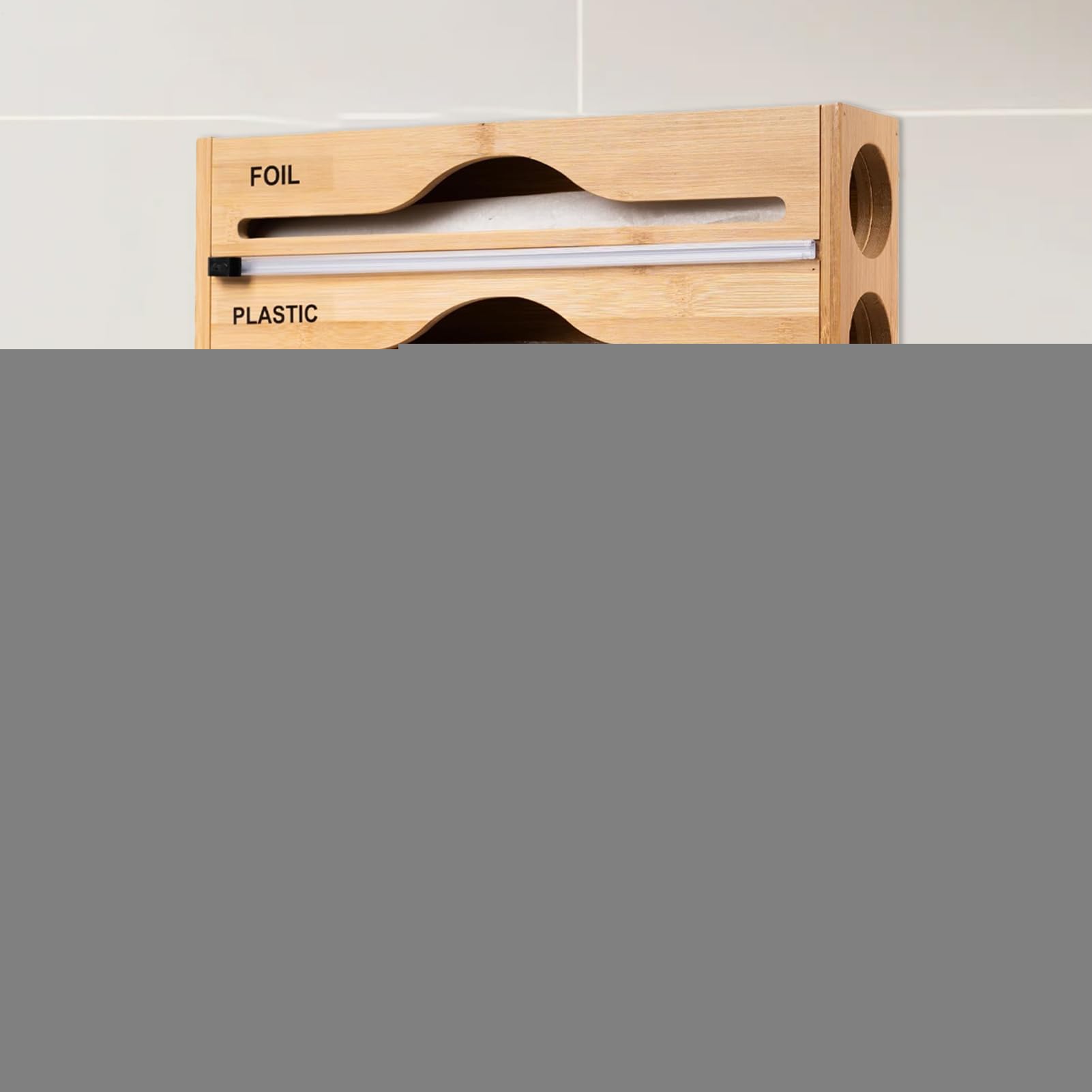 Dispenser di pellicola da cucina | Organizer per fogli di alluminio e tele cerate, multifunzionale, per cucina, frigorifero