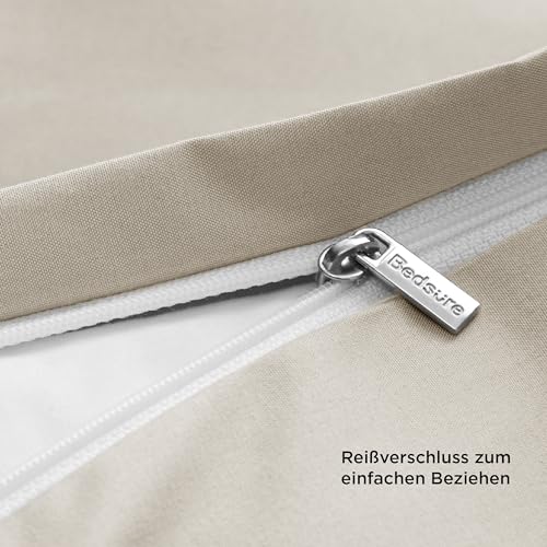 BEDSURE Bettwäsche 155x220 3teilig Mikrofaser - Natur, 80x80 Kissen – Ansicht 7