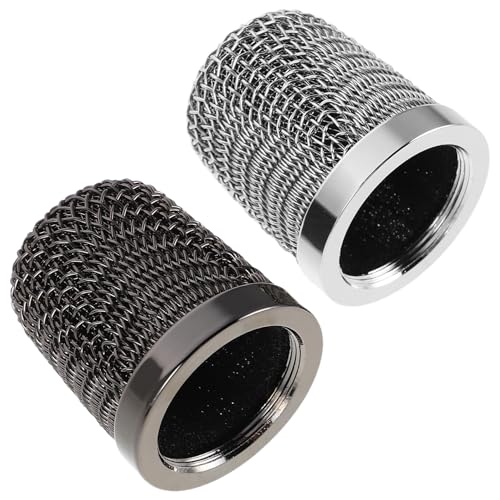 VILLCASE Micrófono Inalámbrico Con Cabezal Metálico De Repuesto Rejilla Antisalpicaduras Compatible Con Ktv y Estudios