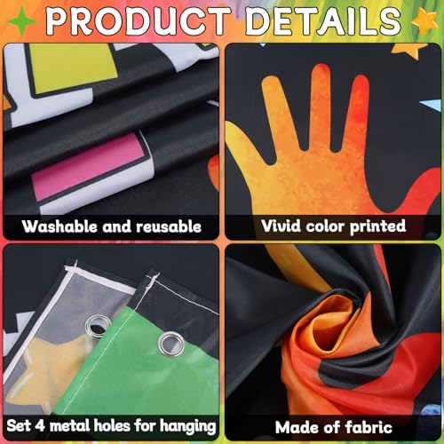 Couverture de porte colorée en tissu lavable pour décoration durable de classe - 3