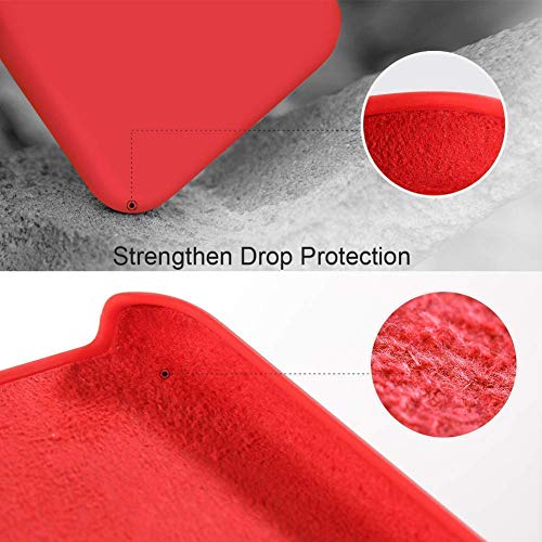 Image of REALCASE iPhone Xs Silicone Case, iPhone Xs Covers, Liquid Silicone Gel Rubber Shockproof Case Soft Microfiber Cloth Lining Cushion Compatible with Apple iPhone Xs 5.8 Inch (2018) [Red]