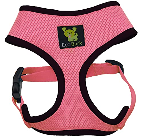 Image of EcoBark Dog Harness - Eco-Friendly Max Comfort Harnesses - Luxurious Soft Mesh Halter - Over The Head Harness Vest- No Pull and No Choke for Puppy, Small Breeds & Medium Dogs (Large, Light Pink)