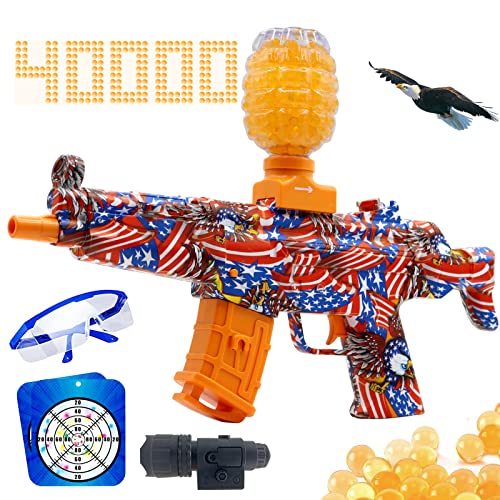 Splatter Ball Blaster Automatic, Electric Gel Ball Blaster, With 40000+ Water Beads And Goggles, For Shooting Team Game, Ages 12+ And Above (Mp5-Flag) #TOP1