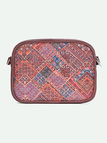 Image of ZOUK Sling Bag | Crossbody Bags for Women | Women's Handbags | Stylish | Vegan Leather Evening Bag | Travel & Office Use | Purse and Wallet | Bhuj Rabari