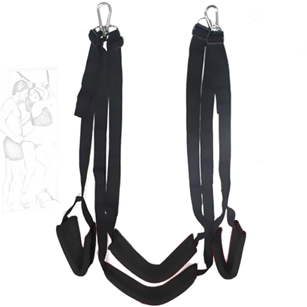 Columpio de puerta colgante con asientos, columpio de amor para parejas adultas con correas ajustables para los hombros