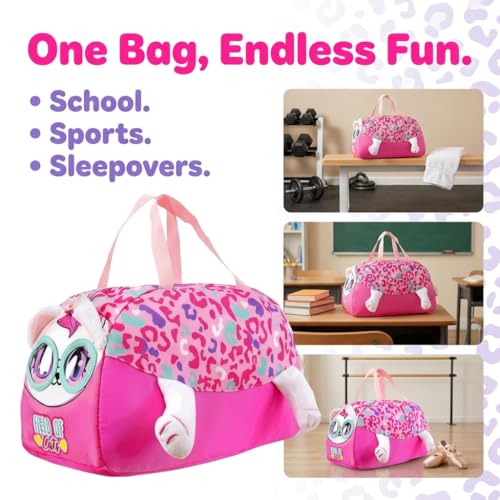 Image of Kids 3D Print Duffel Bag - Boys Travel, School & Sports Bag (CAT)