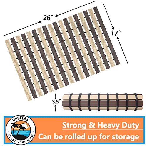 Shower And Bath Mat - Hardcore Anti-Skid Shower Mat Without Suction Cups For The Bathtub, Water Resistant Textured Traction For The Refinished Tub And Bathroom. (Tan Brown Beige) #TOP3