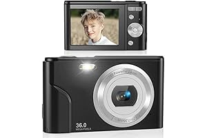 Lecran Kids Digital Camera FHD 1080P 36.0MP for Teens and Beginners