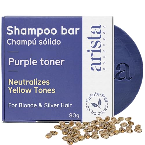 Arista Purple Shampoo Bar | Sulfate & Paraben Free | Amla Fruit Powder, Purple Toner & Castor Oil Solid Shampoo-image