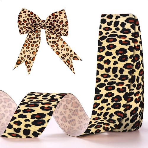 Leopard Print Grosgrain Headband Bows - 1.5