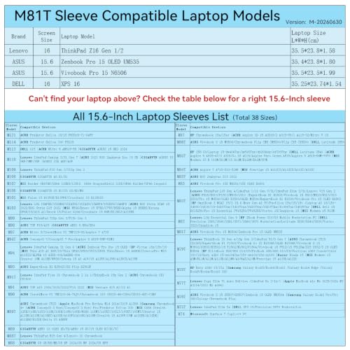 Image of Smatree M81T Hard Protective Laptop Case for 16 inch Lenovo /DELL /ASUS | Compatible for Lenovo ThinkPad Z16 Gen 2 /1, DELL XPS 16, ASUS Vivobook Pro 15 N6506, Zenbook Pro 15 OLED UM535 (X8275T)