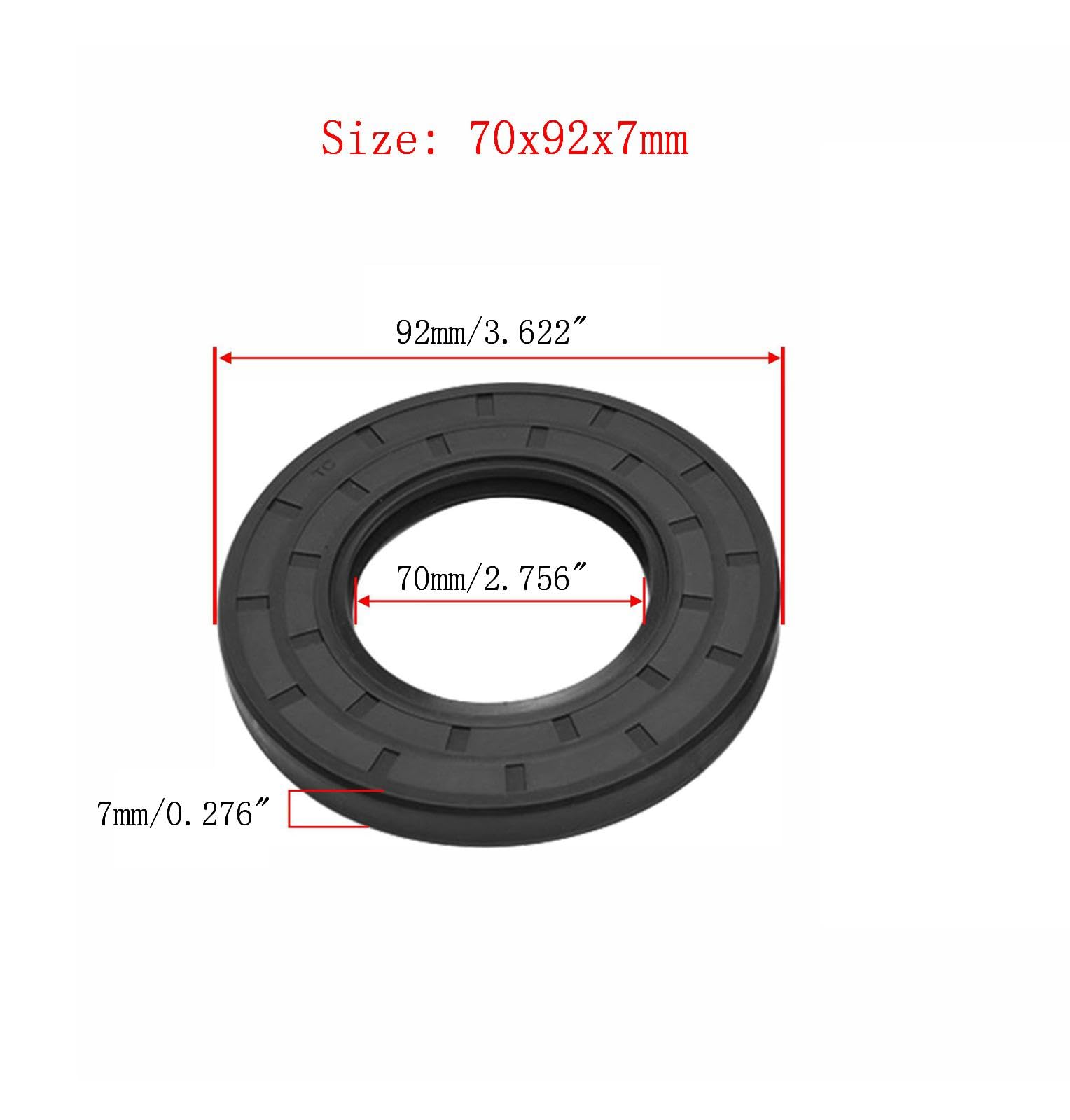 Nitrilkautschuk-Abdeckung, Doppellippe mit Feder, TC 70mm x 92mm x 7mm, Schwarze Packung mit 2