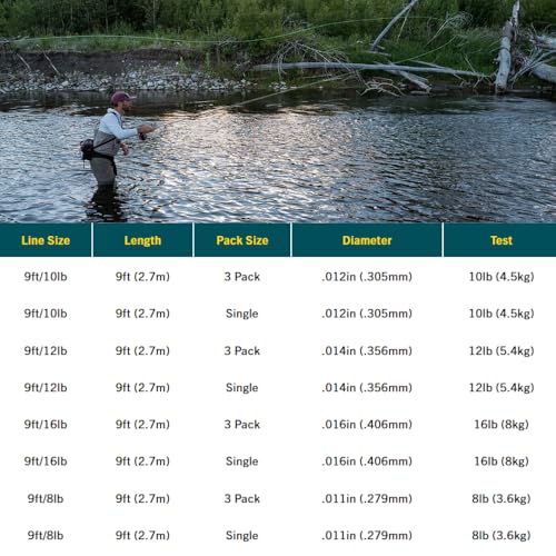 RIO Products Leaders Bass Leaders 9' 10Lb 3 Pack, Clear - Thumbnail 2