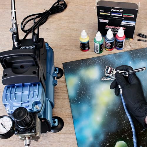Image of Master Airbrush 1 /5 HP Cool Runner Dual Fan Air Compressor Kit Model TC-420 | Professional Single-Piston with 2 Cooling Fans, Longer Running Time without Overheating, Regulator Water Trap Holder