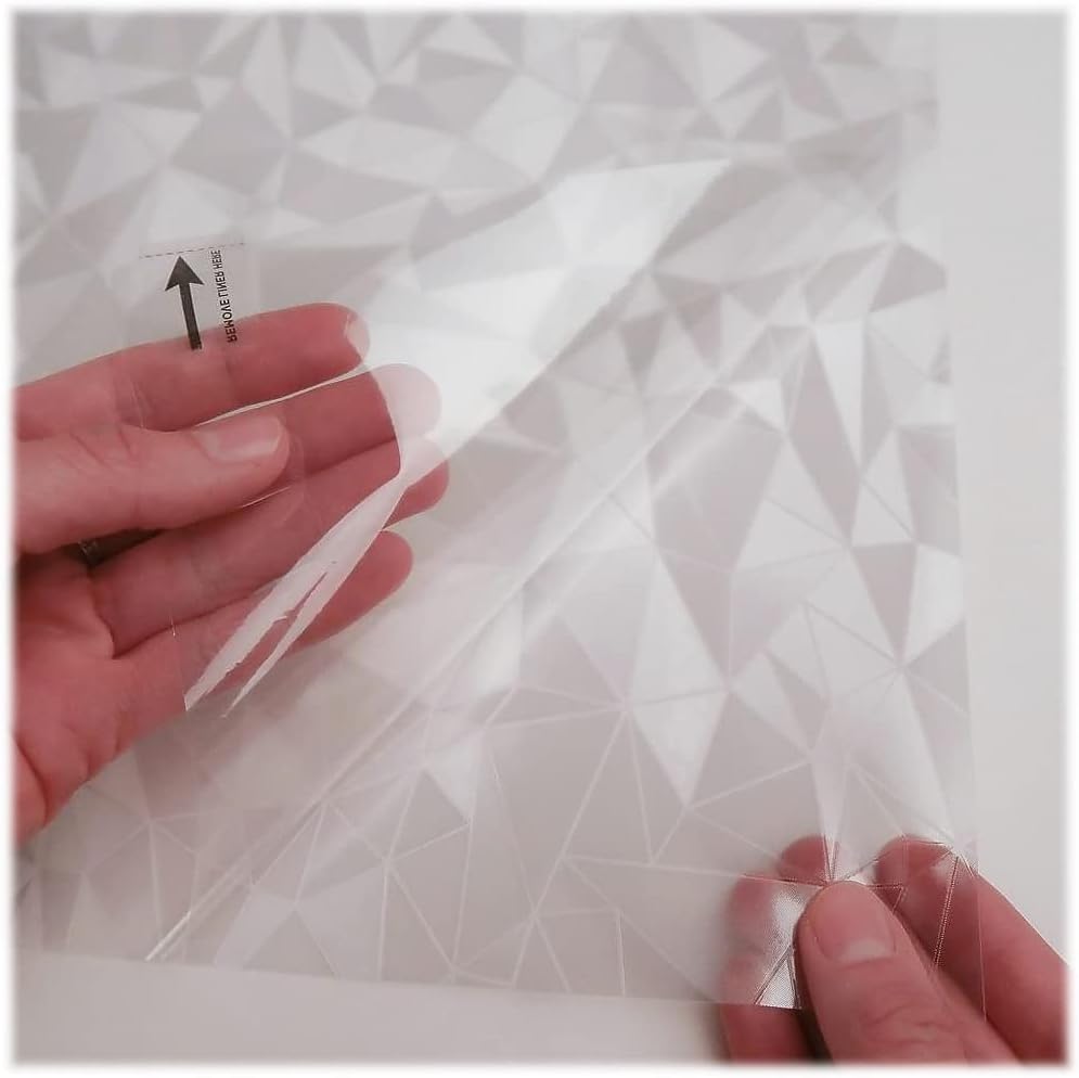 Silver Etched Glass Privacy Window Film, 25.25" x 2.5"
