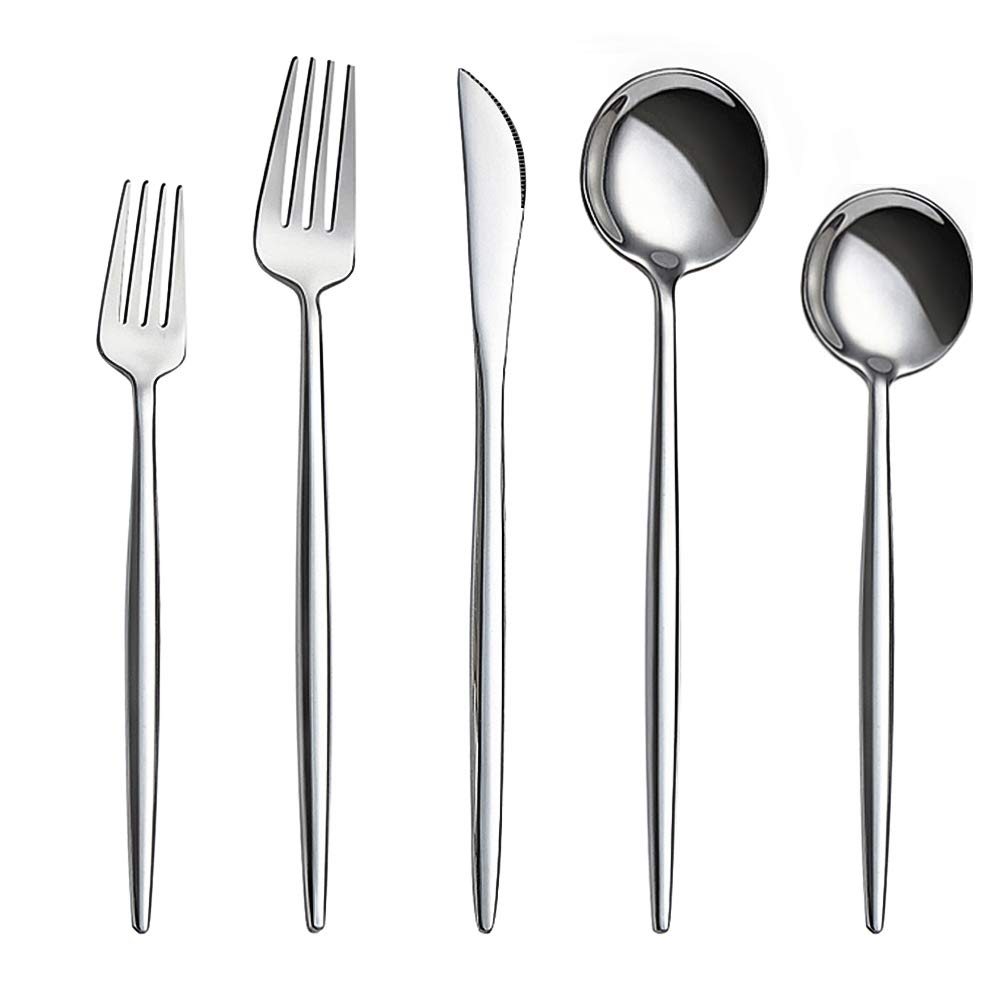 AOOSY Silverware Set, Luxury Royal 20 Pieces Stainless Steel Flatware Set Stainless Steel Steak Knife and Spoon Fork Cutlery Set for Home Kitchen and Restaurant, Service for 4