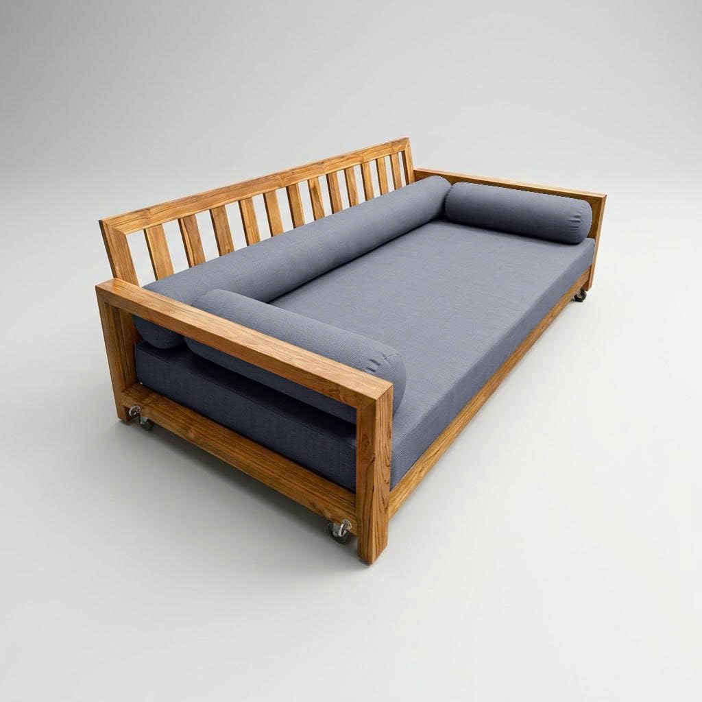 Prolinemax Style6 Crib Size 4PC Knife Edge Outdoor Daybed Mattress Cushion Bolster Pillow Slip Cover Complete Set AD001