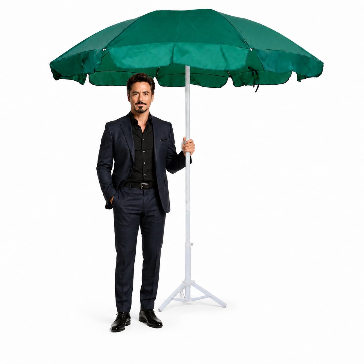 36in/6ft Outdoor Garden Umbrella With Stand Tripod Holder Outdoor Big Size Waterproof Super Cloth Patio Garden Outdoor Umbrella (36, Green)-image-26