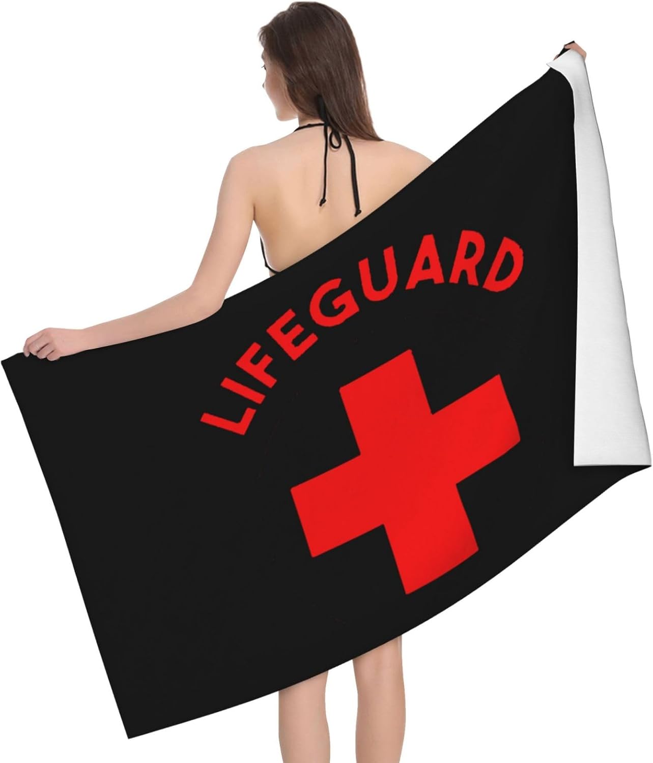 Lifeguard Beach Towel Absorbent Bathroom Towels Microfiber Beach Towels Oversized Super ​32x52 Inch