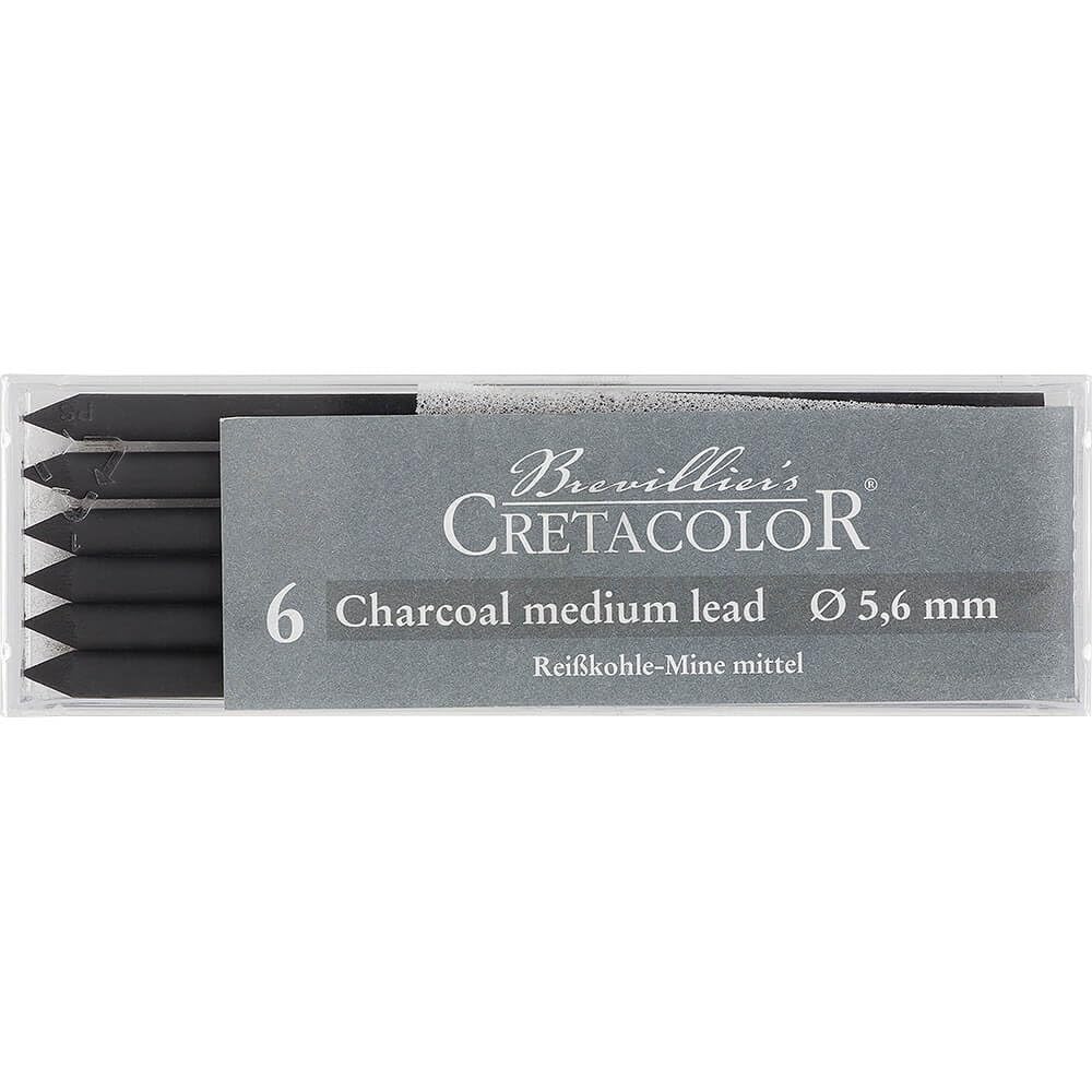 Cretacolor Medium Charcoal Lead 6/Pack