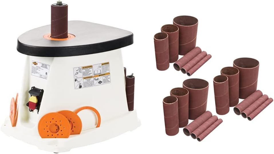 Shop Fox Oscillating Spindle Sander Bundle with POWERTEC Sanding Sleeves