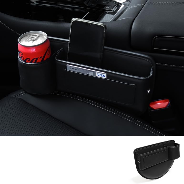 ジムニーシエラ JB74W 車用 隙間収納クッション ドリンクホルダー付き 小物入れ PUレザー製 すきまポケット カードケース ケ