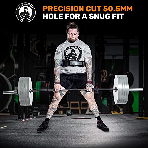 Image of Olympic Weight Plates [Bells of Steel] Cast Iron Machined Plates, Barbell Weights for Commercial and Home Gym, Strength Training Plates for Deadlifts, Squats, Bench Press, Shoulder Press