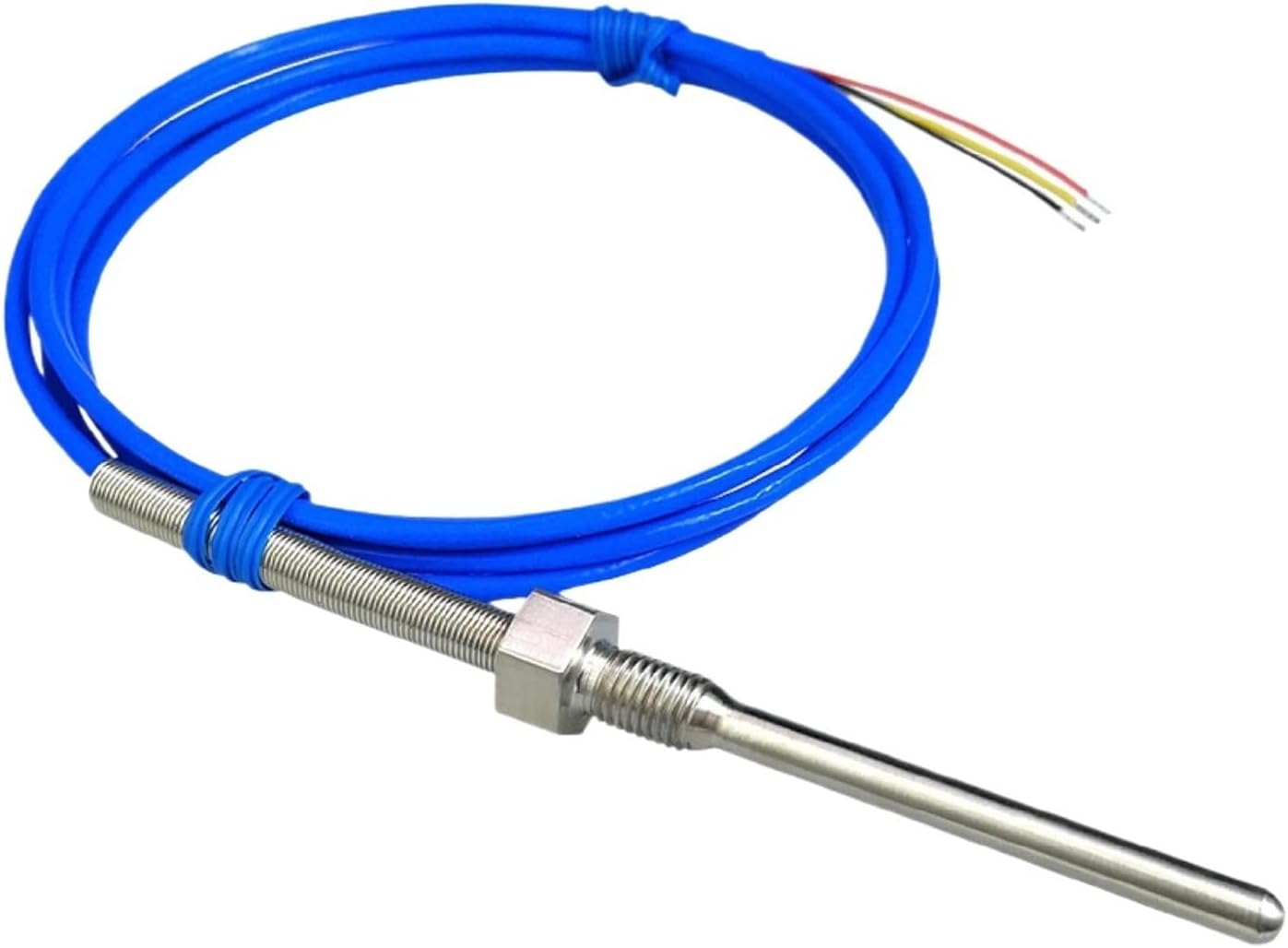 Temperature Sensor Stainless Steel Probe, PTFE Threaded Digital Thermometer for Industrial Use(PT1 6-100mm)