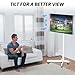 Mobile TV Cart Rolling TV Stand for 23-60 Inch LCD LED Flat Curved Screens up to 88 lbs-Height Adjustable Portable TV Stand on Wheels-Outdoor TV Stand Mount, Max VESA 400x400mm, White