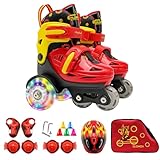 Rollschuhe für Kinder, gepunktete Rollschuhe für Anfänger, Rollschuhe für Mädchen und mit...