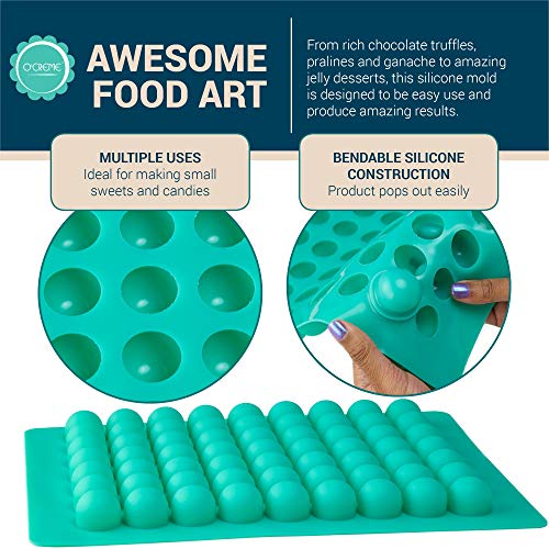 O’creme Round Silicone Mold For Chocolate Truffles, Ganache, Jelly, Pralines And Caramels (30Mm Diameter X 25Mm High) #TOP3