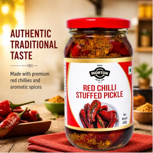 Image of Morton By Birla Stuffed Red Chilli Pickle 400 Gm