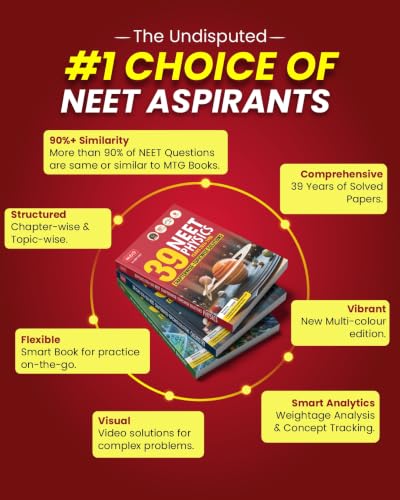Image of MTG NEET PYQ 39 Years Physics Book For 2026-2027 Exam | Chapterwise Topicwise Solved Question Papers | Free Video Solutions | AI Powered Digital Resource