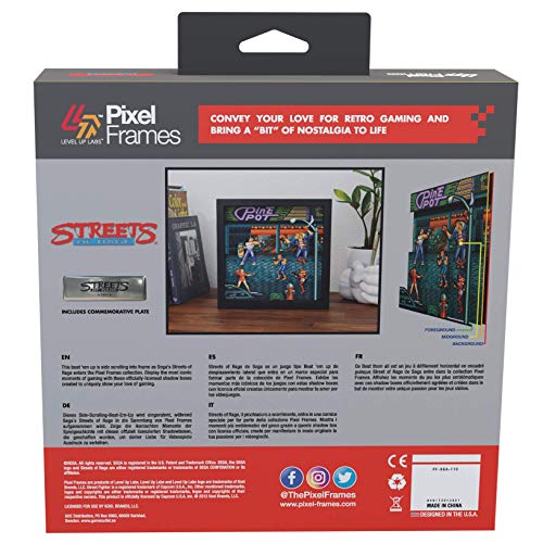 Pixel Frames: Streets of Rage – 3D Shadow Box – Framed Decor for Wall, Home, Shelf Display, Game Poster Art Collectibles, Boys Girls Teen Gaming Room Decoration