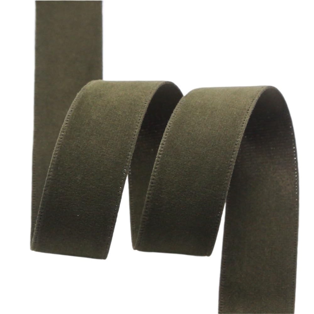 WEITINGKKK Ribbons for Gift Wrapping, Double Face Suede Blank Pressing Velvet Ribbon Wreath Bow Multicolor 25-38mm 5 Yards Roll(Dark Green,38mm)