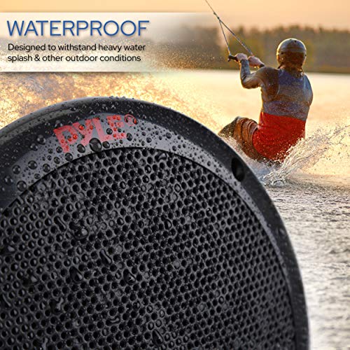 Image of Pyle 6.5 Inch Dual Marine Speakers-2 Way Waterproof & Weather Resistant Outdoor Audio Stereo System with 400 Watt Power,Polypropylene Cone & Butyl Rubber Surround-1 Pair-PLMR605W (Black) (Pack of 12)