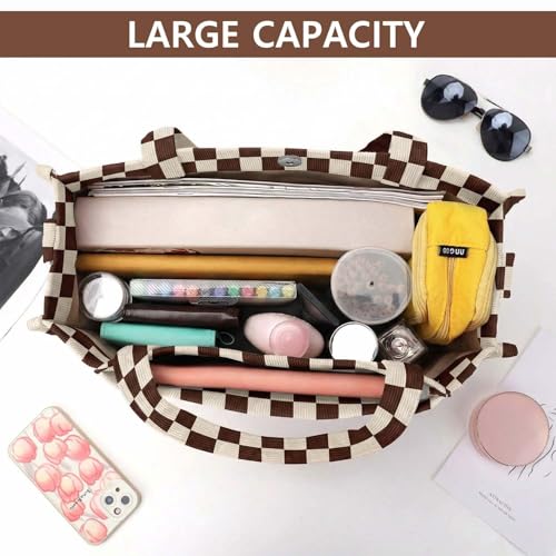 Image of Corduroy Tote Bag for Women Small Satchel Bag Mini Tote Bag Aesthetic Crossbody Handbag - School Work Travel Shopping