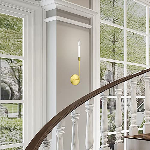 Image of Livex Lighting 46061-91 1 Light Brushed Nickel Wall Sconce, 5.13 x 18 x 3.9