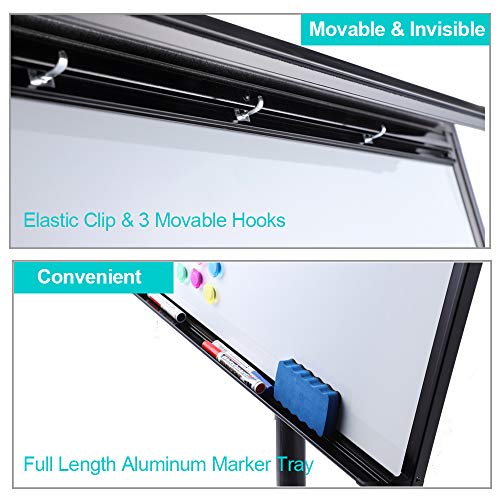 image for DexBoard 40 X 28 Inch Mobile Magnetic Whiteboard, Height Adjustable Dr