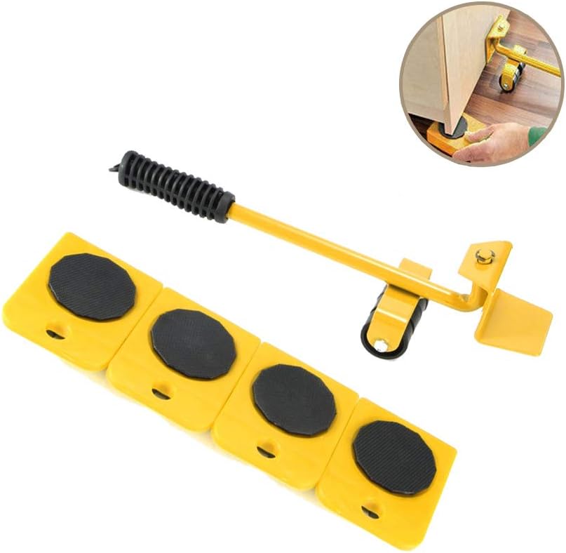 Onerbuy Furniture Lifter, 150KG/330LB Capacity, 4 Packs Moving Sliders, Industrial Design, Yellow