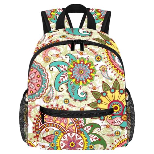 Petit sac à dos motif cachemire et fleurs léger pour le voyage décontracté