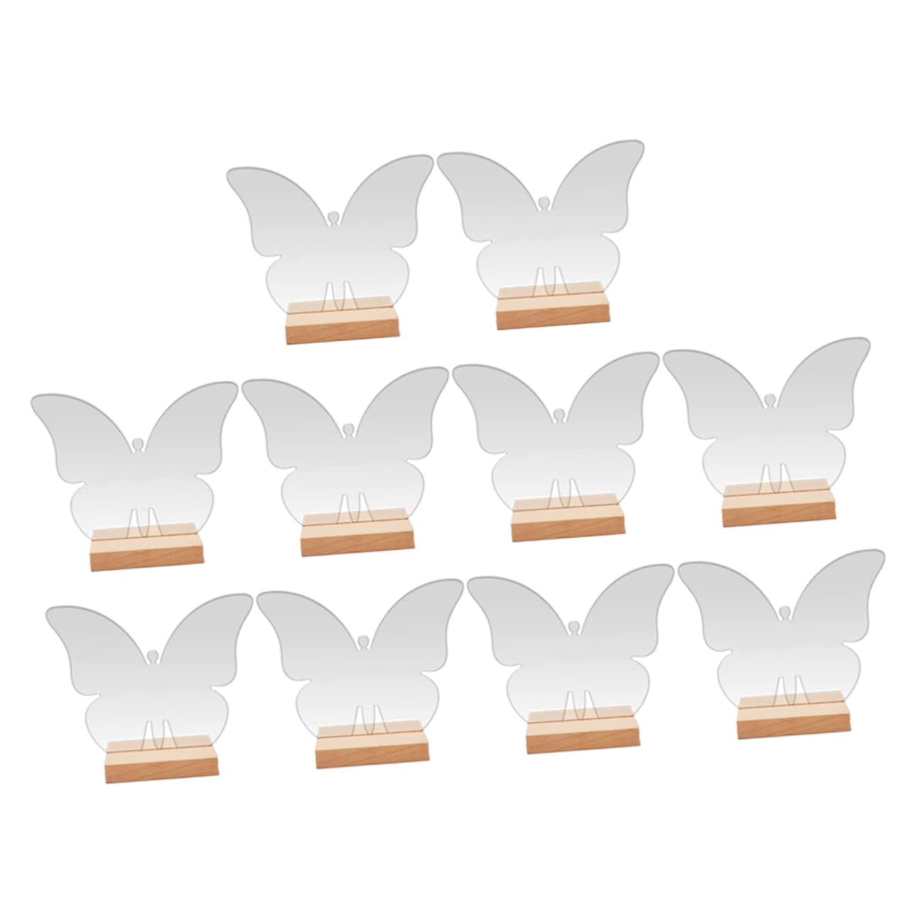 Alipis 30 Sätze Teiliges Transparente Tischkarten mit Schmetterlingsdesign Wiederverwendbare Sitzplatzschilder mit Holzsockel Moderne Namenskarten für Hochzeiten Partys Jubiläen und
