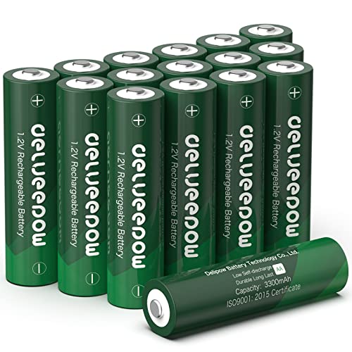 Piles rechargeables AA 3300mAh NiMH contre les pannes de batterie, lot de 16 longue autonomie