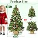 Timer - 3 ft Artificial Small Christmas Tree with 50 Warm White Lights, Mini Table top Christmas Tree, Battery Operated 100 Thick Branches Pinecones Red Berries Burlap Base Xmas Desk, Home Decor