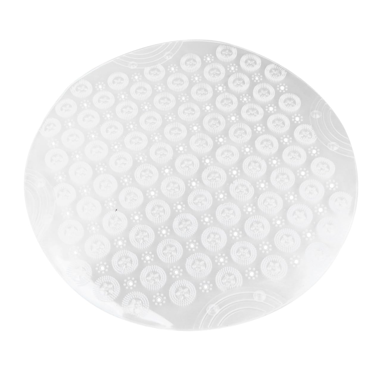 Tapis de sol rond antidérapant en PVC blanc avec ventouses de fixation