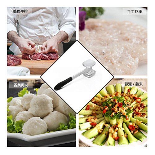 Vleesklopper, groot TIMESETL 28 cm, dubbelzijdig, anti-aanbak, schnitzelhamer, vleeshamer met 140 punten, snijhamer, keukenhamer voor vlees, steak, rundvlees, gevogelte - Image 7