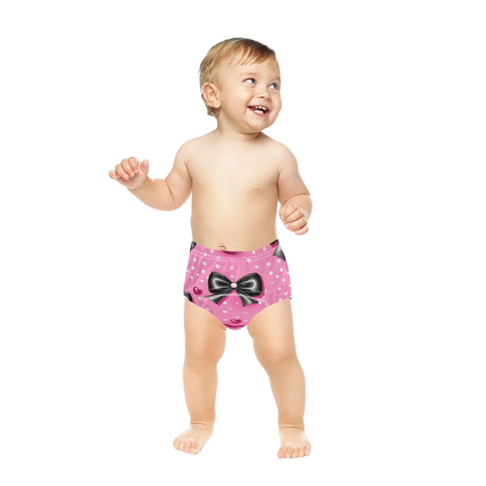 Coikll Rose Red Bow Tie Toddler Training Underwear Waterproof Baby Pee Pants -2T