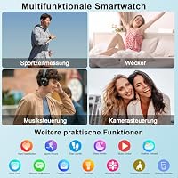 Smartwatch Herren GPS, 2.06" HD Militär Smart Watch mit Telefonfunktion, IP68 Wasserdicht Sportuhr, 110+ Sportmodi, Fitnessuhr mit Herzfrequenz Schlafmonitor Schrittzähler, Uhr für Android/iOS, Weiß – Ansicht 7